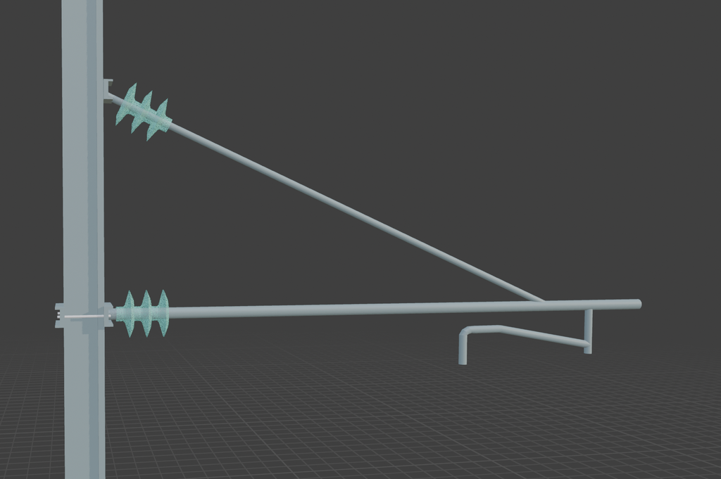 Poteau caténaire 25k Simplifié avec Feeder